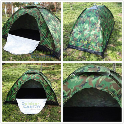 【迷彩帐篷 双人户外露营帐篷 3~4人大帐篷 单层帐篷】价格,厂家,图片,野营帐篷,广州旷野户外用品制造-
